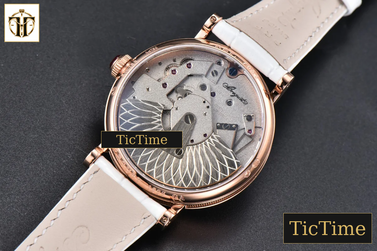 Tradition 7038BR 40mm ZF RG Diamond Gray Dial Silver Subdial White Leather Strap A505 — foto 19