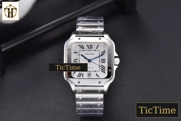 Foto frontal — Santos de Cartier XL BVF SS White Dial SS Bracelet Miyota 9015