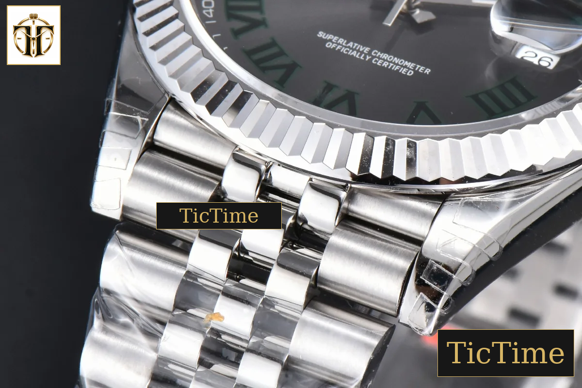 DateJust 904L Wimbledon 41mm VSF Gray Dial Green Marker Jubilee VS3235 — foto 14