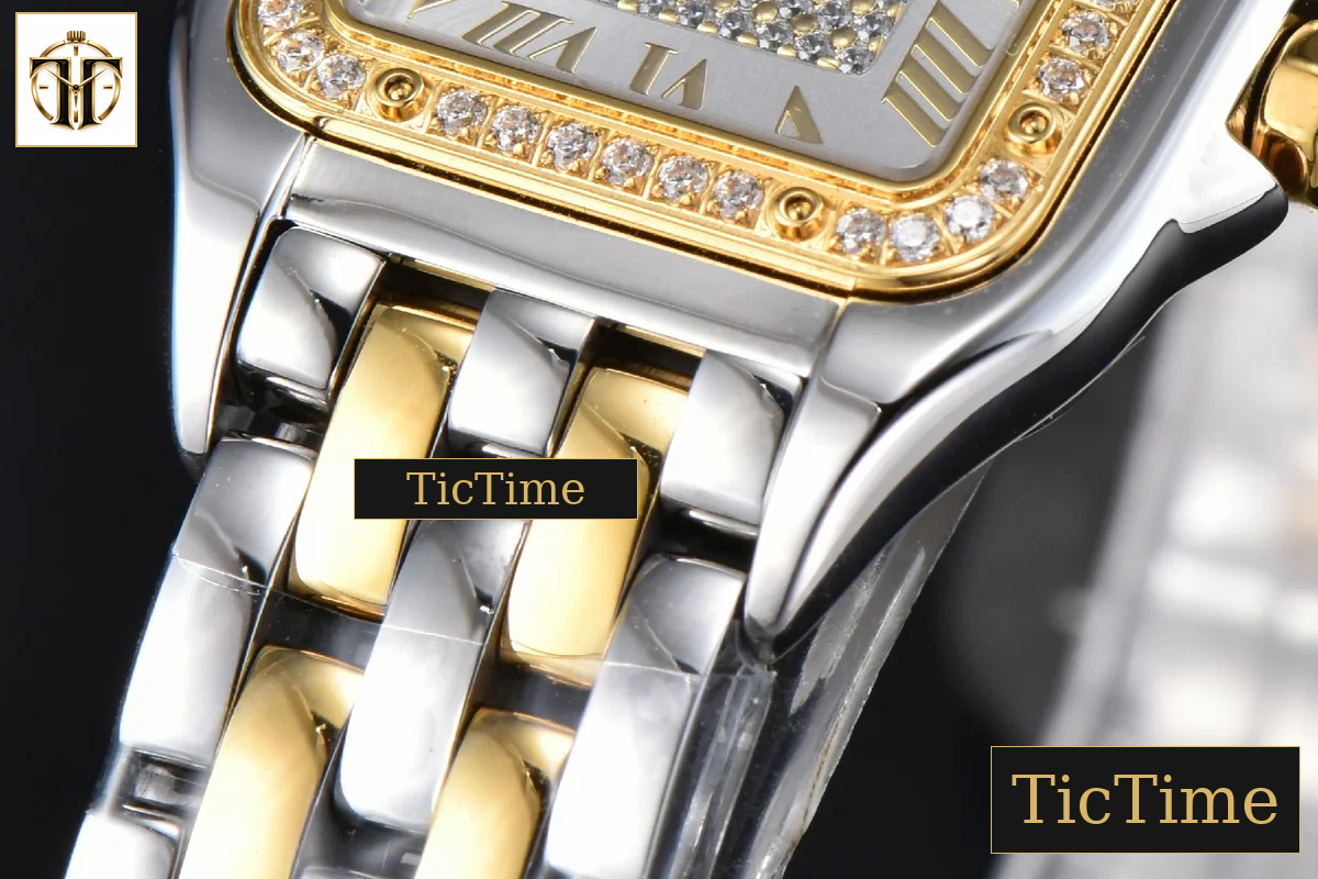 Panthère 22mm AF SS/YG White Diamond Dial Diamond Bezel SS/YG Bracelet Ronda Quartz — foto 8