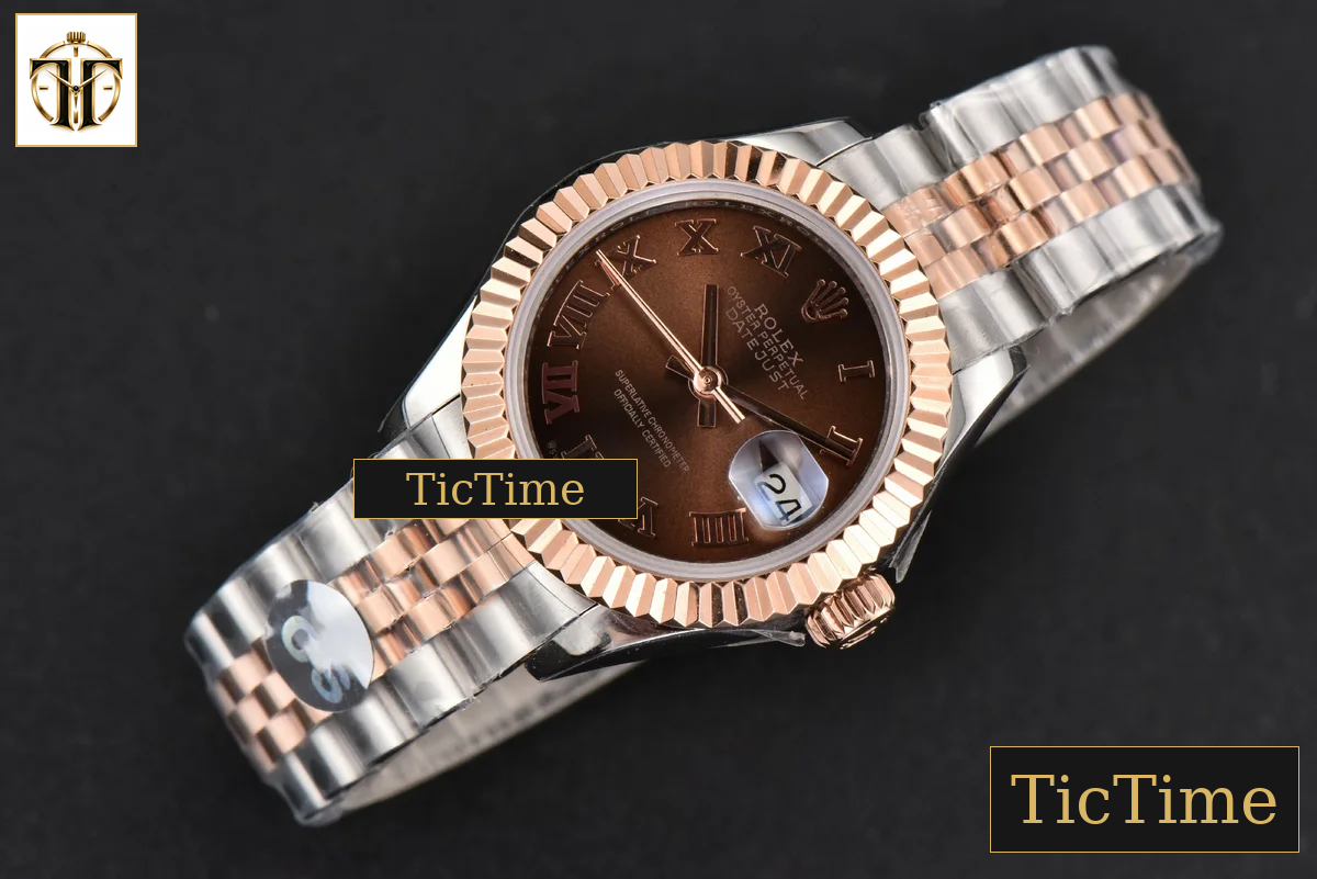 DateJust Ladies 28mm WF RG/SS Brown Dial Roma Marker Jubilee Bracelet A2236 — foto 4