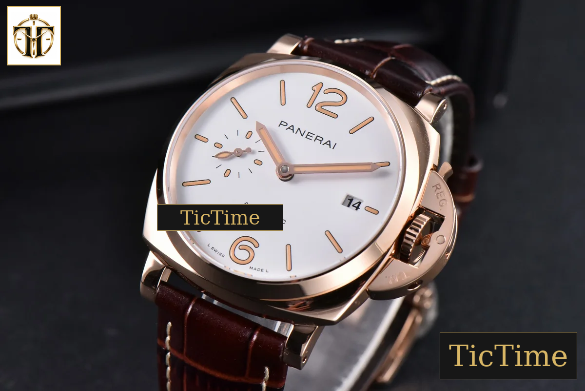 Luminor Due PAM1042 42mm VSF RG White Dial Brown Leather Strap P900 — foto 3
