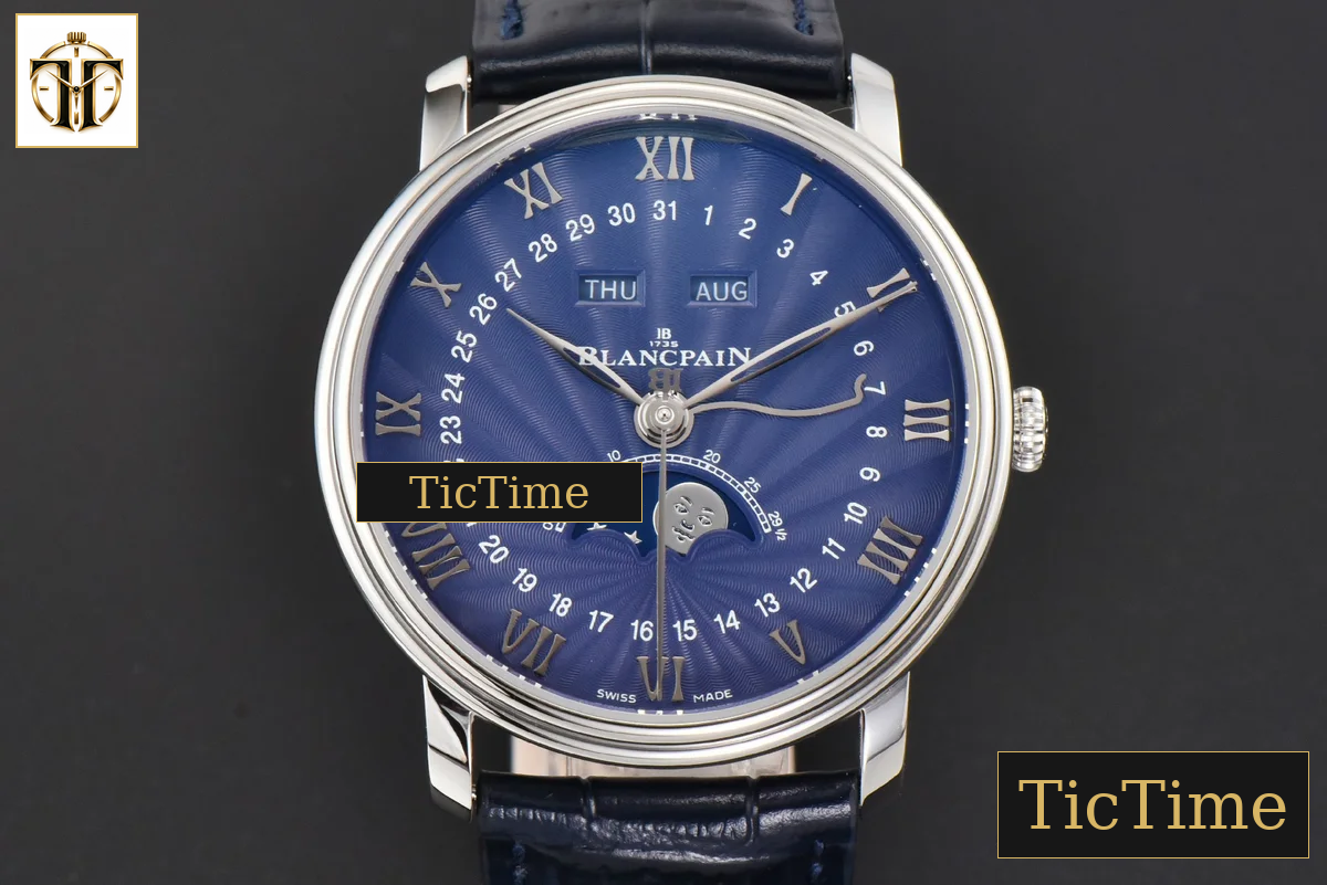 Villeret Complicated Function 6654 40mm OMF Blue Dial Black Leather Strap V3 A6654 — foto 2
