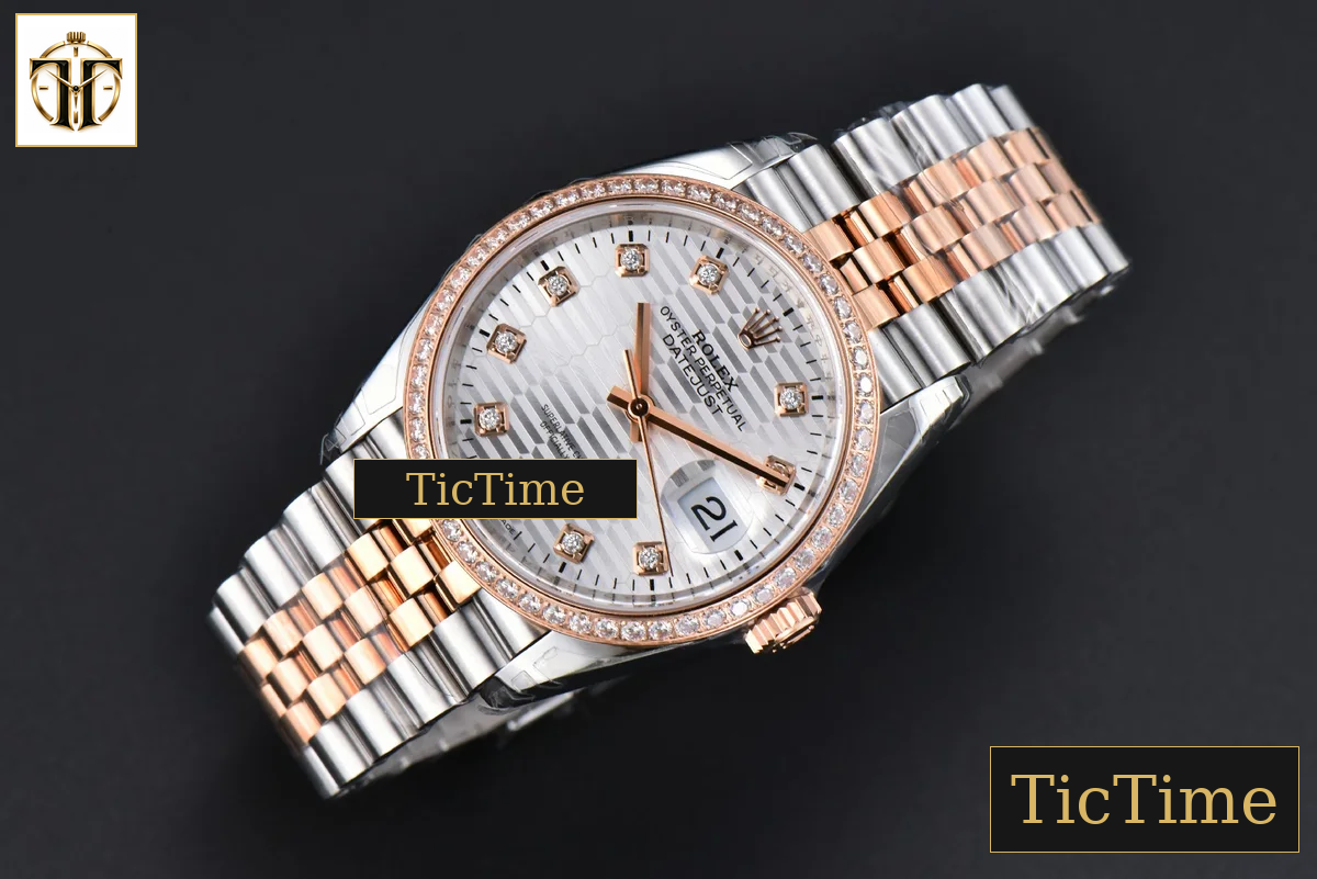 DateJust 126231 36mm VSF RG/SS Diamond Silver Motif Dial Diamond Marker Jubilee Bracelet VS3235 — foto 4