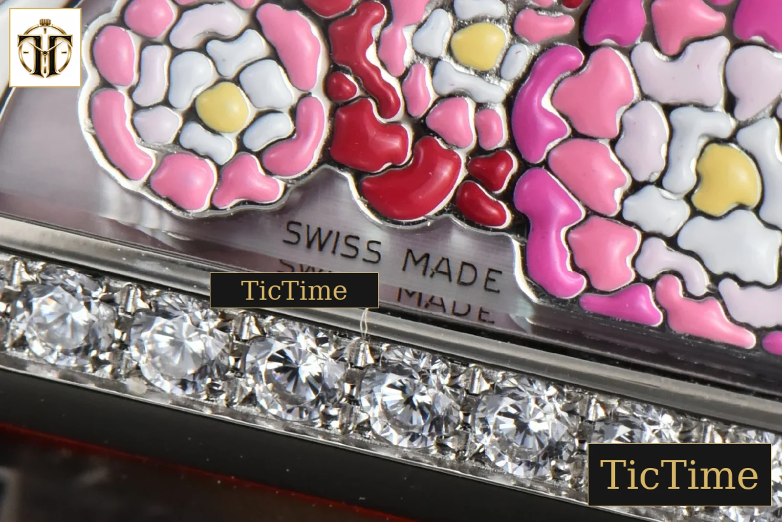 Long Island Ladies 26mm ZF Diamond MOP Dial Red Leather Strap Swiss Ronda Quartz — foto 8