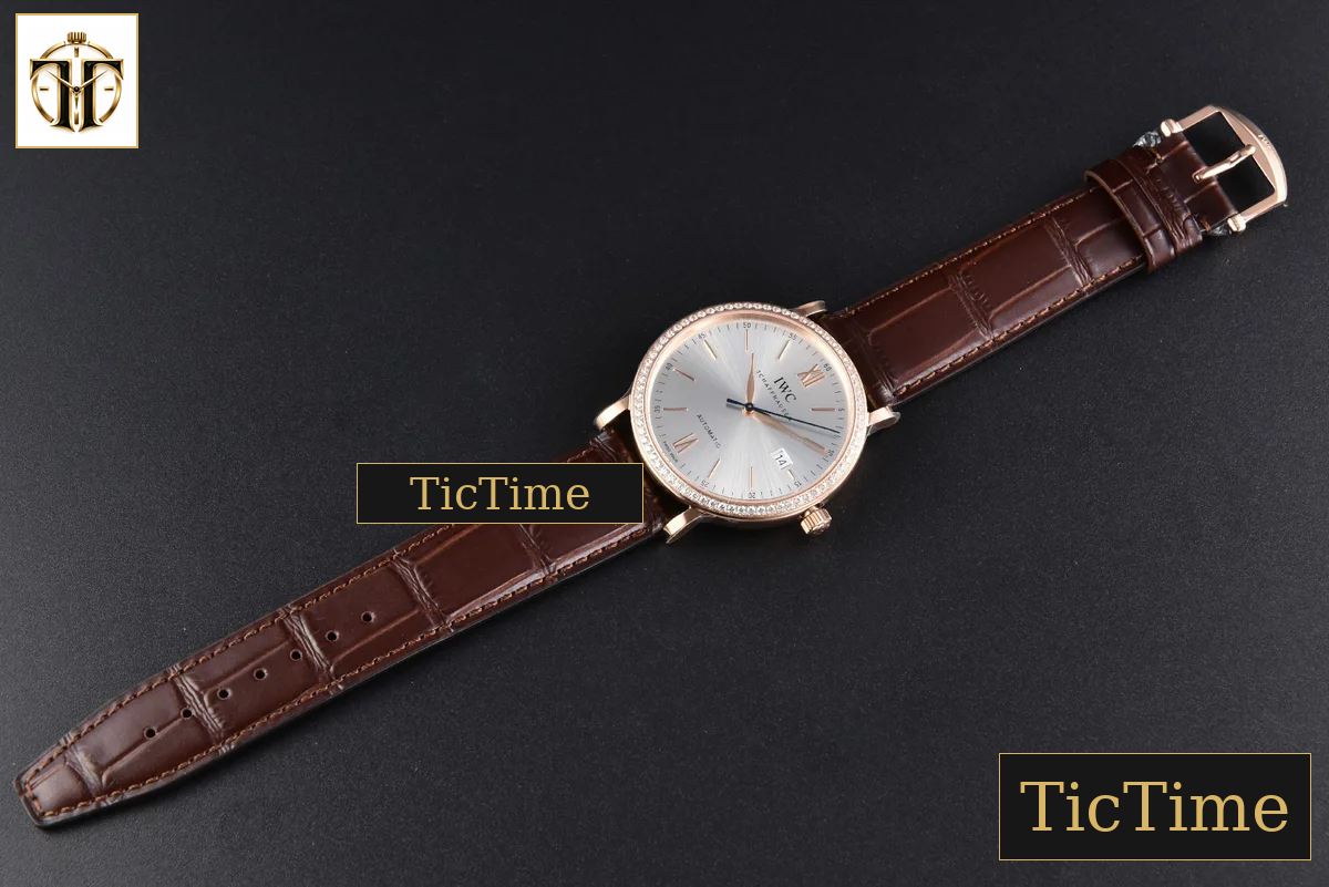 Portofino 40mm V7F RG Diamond Silver Dial RG Marker Brown Leather Strap A2892 — foto 31