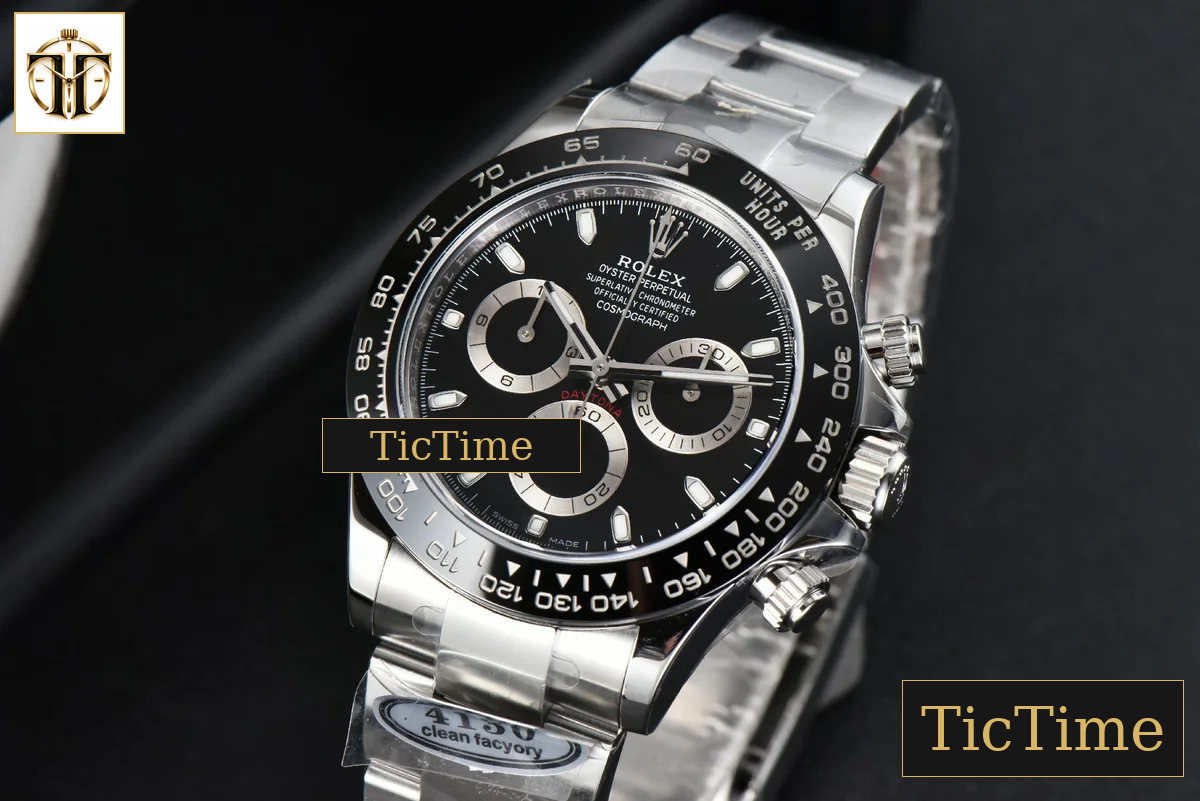 Daytona 116500 Clean Factory Black Ceramic Black Dial SS Bracelet A4130 — foto 5