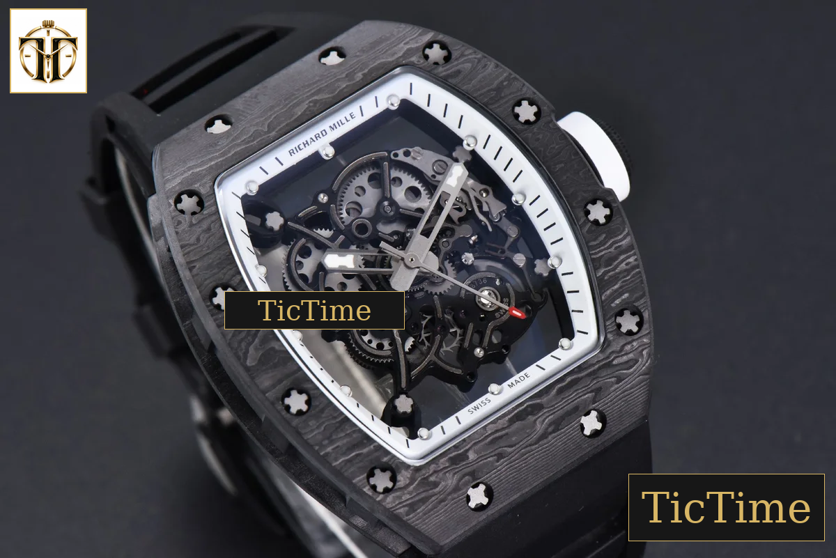 NTPT RM055 42mm RMF White Skeleton Dial Black Rubber Strap RMUL2 — foto 13
