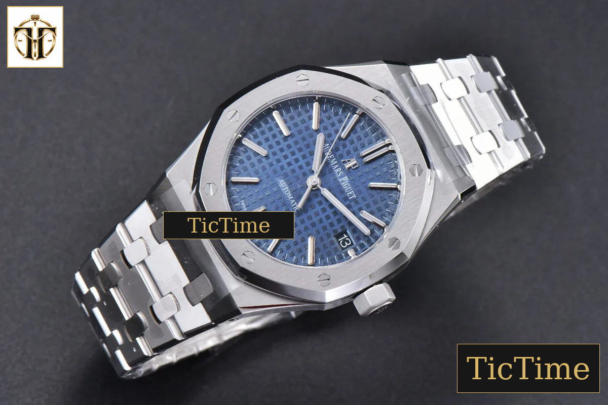 Royal Oak 15450 37mm APSF Blue Textured Dial SS Bracelet A3120 — foto 3