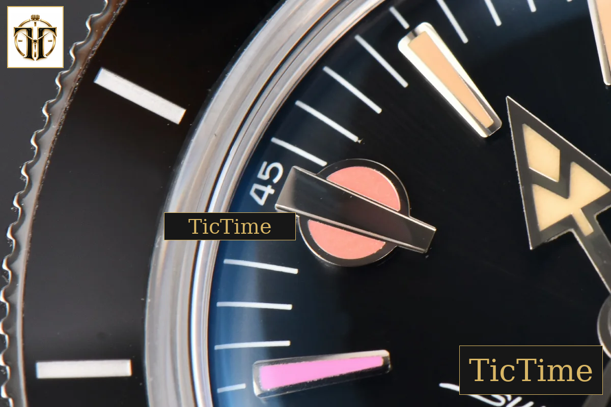 SuperOcean Heritage 42mm GF SS Black Ceramic Black Dial Rainbow Marker Mesh Bracelet A2824 — foto 5