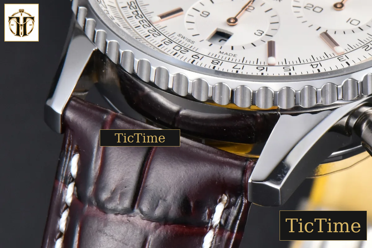 Navitimer B01 43mm BLSF White Dial Brown Leather Strap A7750 — foto 10