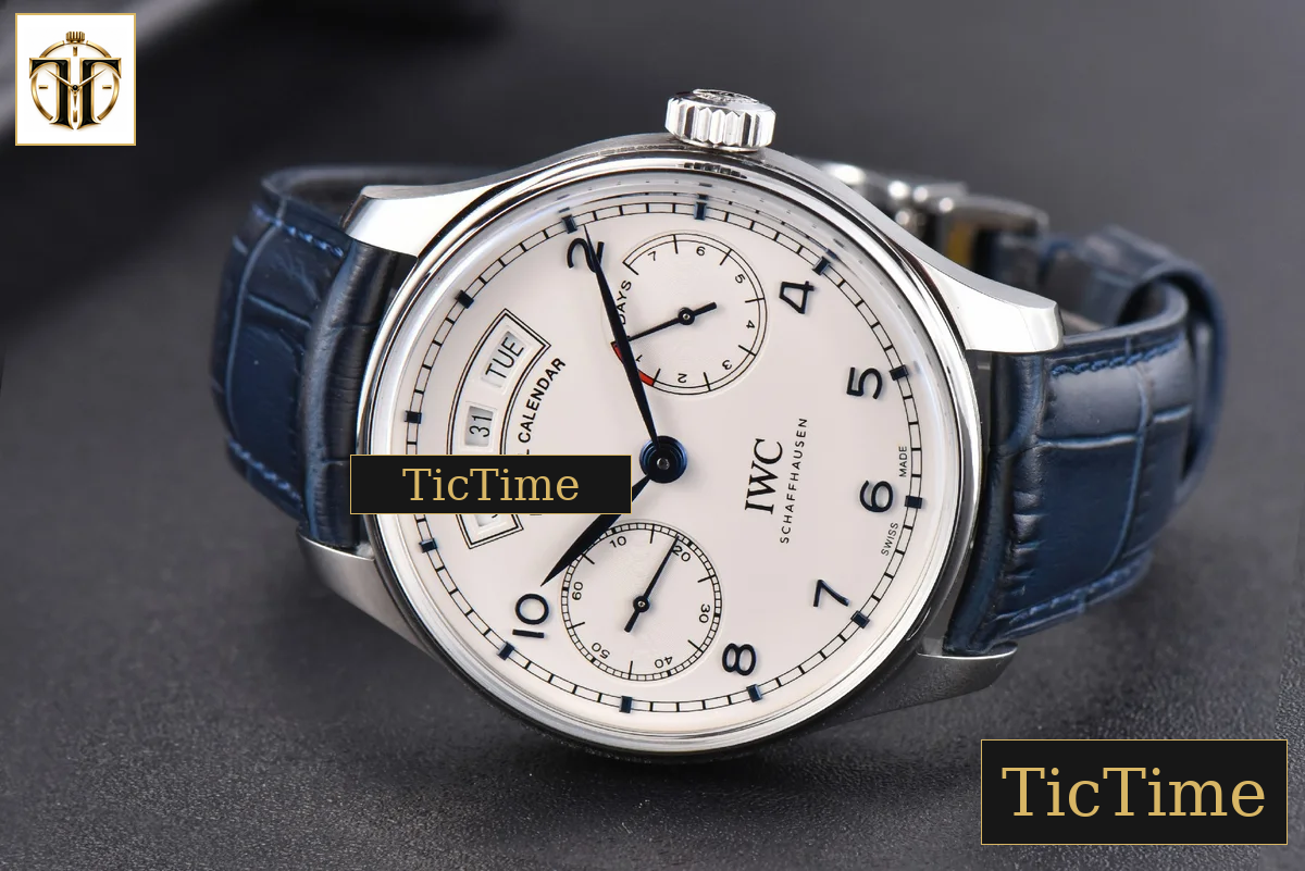 Portuguese PR Annual Calendar IW503502 44mm ZF White Dial Blue Leather Strap A5280 — foto 12