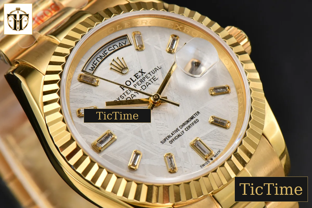 Daydate 36mm GMF YG Meteorite Dial Stick Diamond Marker YG Bracelet A3235 — foto 12