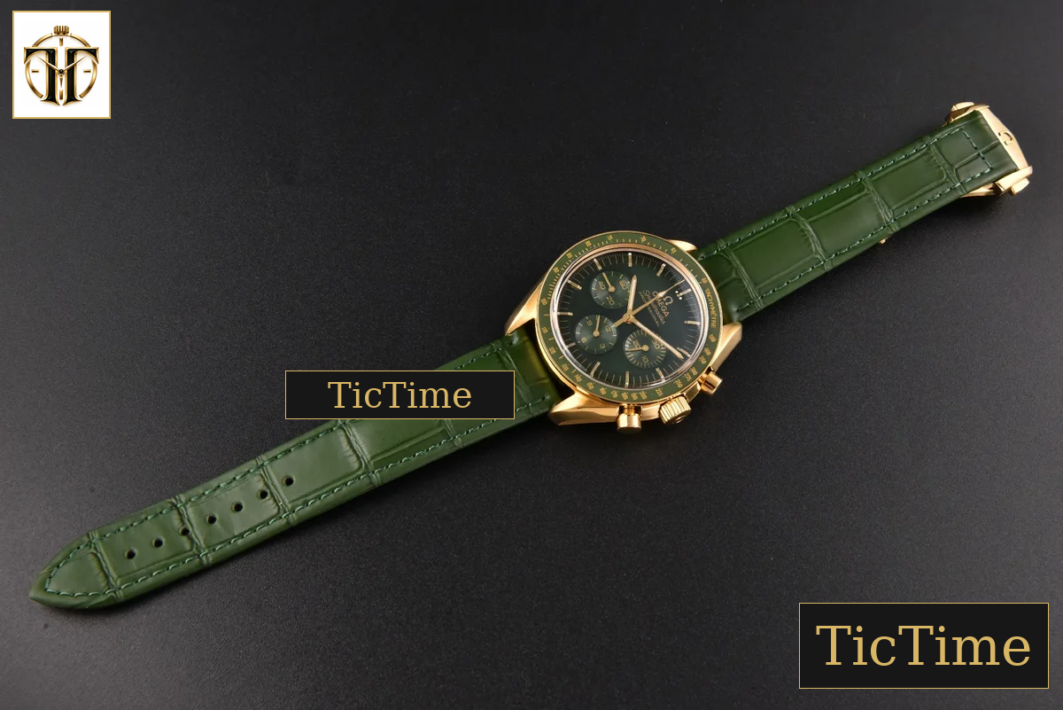 Speedmaster Moonwatch 42.5mm V6SF YG/Green Dial Green Rubber Strap Manual Chrono — foto 39
