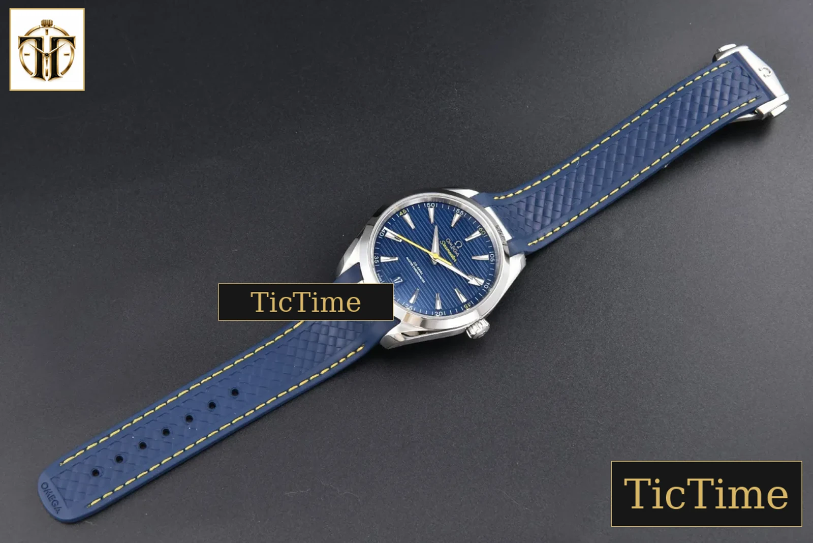 Aqua Terra 150M 41mm VSF SS Dark Blue Dial Yellow Hand Dark Blue Rubber Strap A8900 — foto 39