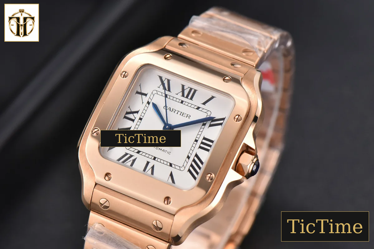 Santos de Cartier Medium 35mm BVF RG White Dial RG Bracelet Miyota 9039 — foto 4