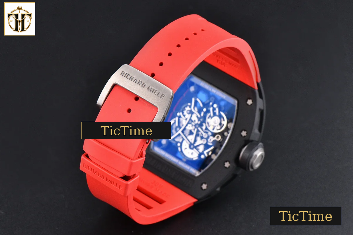 RM055 42.7mm APSF Ceramic Black Bezel Red Skeleton Dial Black Crown Red Rubber Strap RMUL2 — foto 35