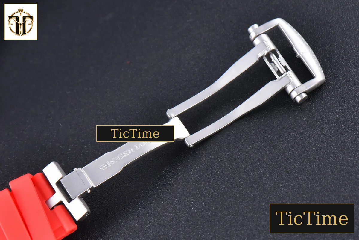 Excalibur Sports Tourbillon 46mm JBF Titanium Skeleton Dial Black Crown Red Rubber Strap — foto 23