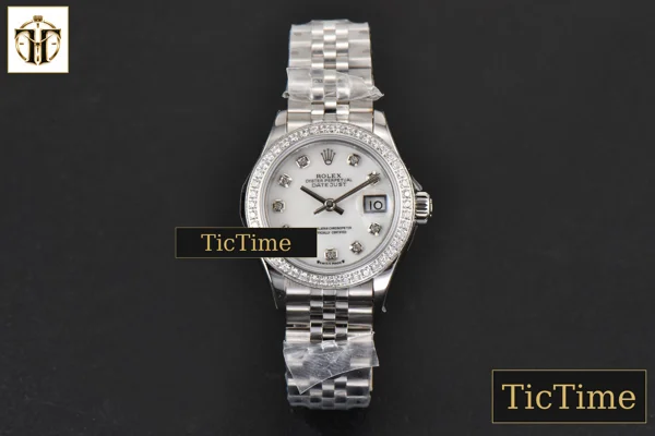 Foto frontal — DateJust Ladies 28mm WF Diamond MOP Dial Diamond Marker Jubilee Bracelet A2236