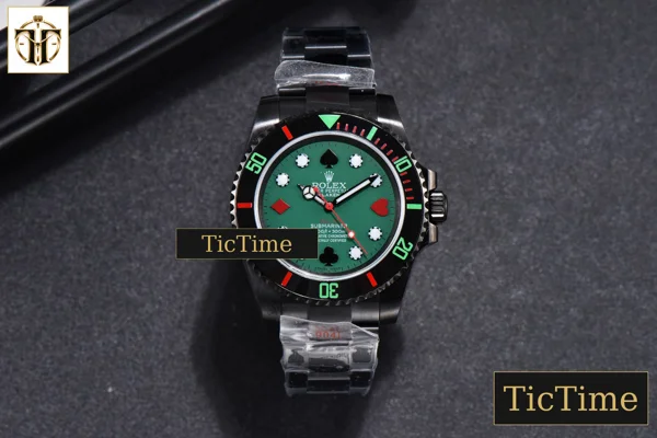 Foto frontal — Blaken Submariner LN 116610 IPKF Green Dial PVD Bracelet A2836