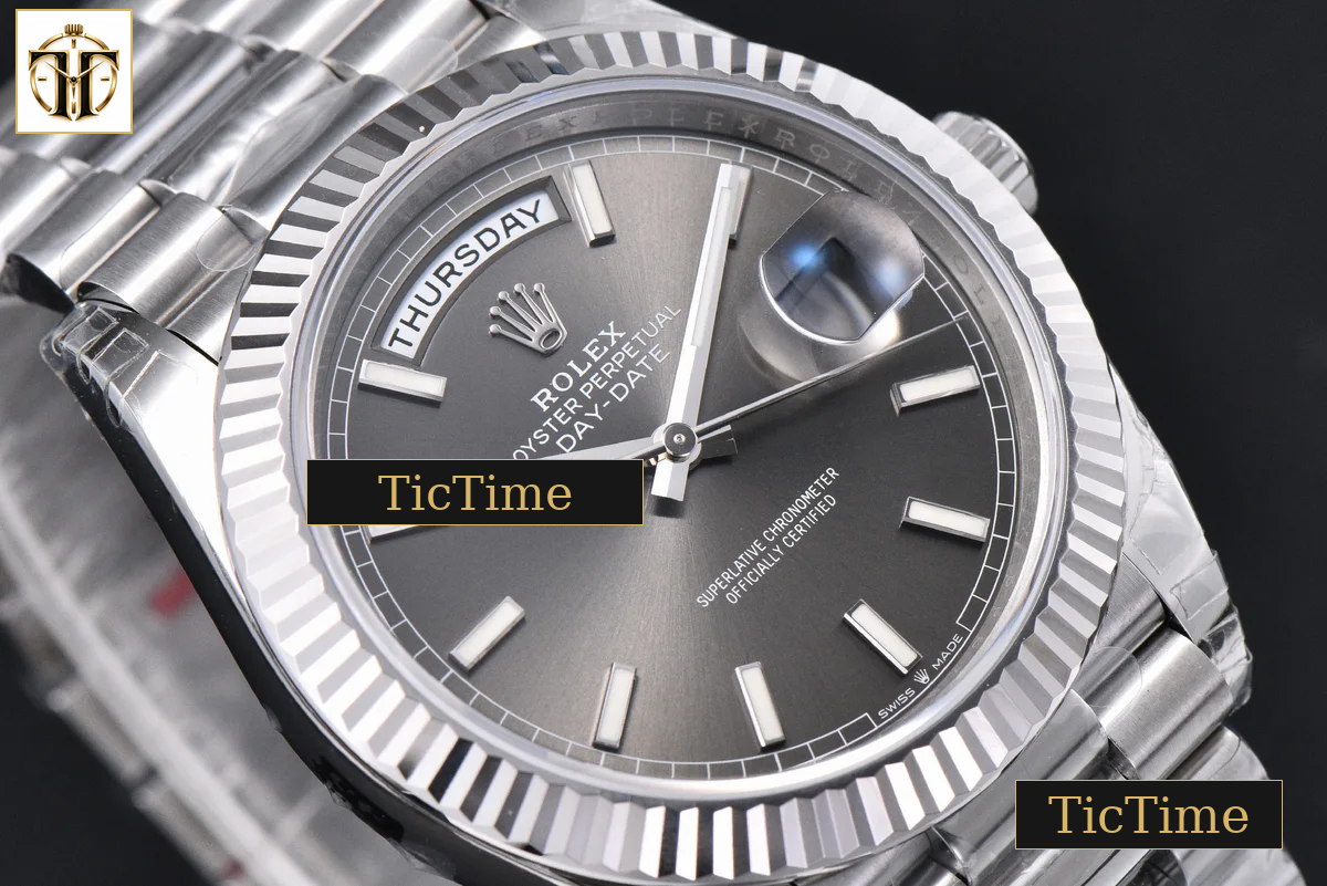 DayDate Weighted 40mm VSF Gray Dial Lume Marker President Bracelet DD3255 — foto 13