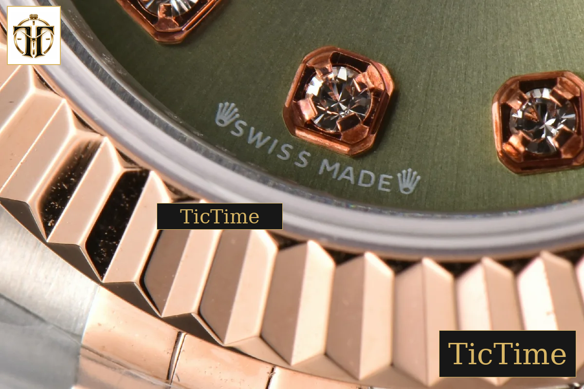 DateJust Ladies 28mm WF RG/SS Green Dial Diamond Marker Jubilee Bracelet A2236 — foto 9