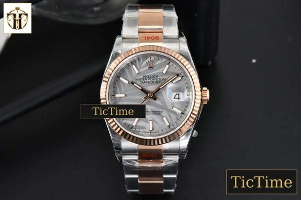 Foto frontal — DateJust 36mm EWF RG/SS Silver Plam Dial Oyster Bracelet A3235