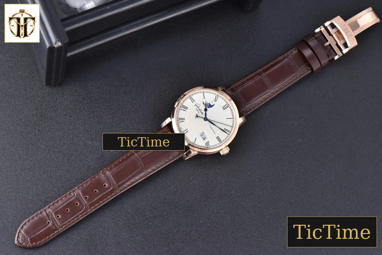 Excellence Panorama Date Moonphase 40mm V9F RG White Dial Brown Leather Strap A100 — foto 27