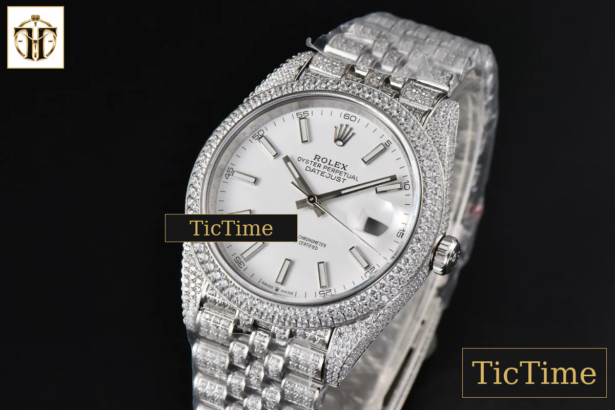 Datejust Full 41mm GMF Diamond White Dial Jubilee Bracelet A2824 — foto 4