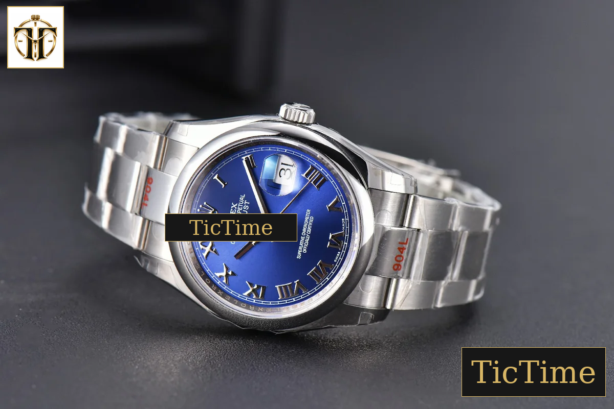 DateJust 36mm GMF SS Smooth Bezel Blue Dial Roma Marker Oyster Bracelet VR3235 — foto 15