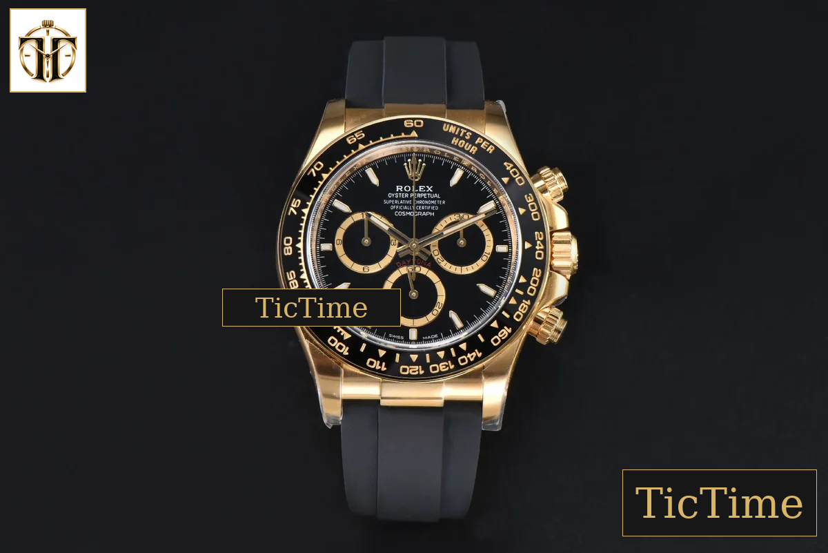 Daytona 126518 40mm Clean Factory YG Black Bezel Black Subdial Oysterflex Strap DD4131 — foto 2