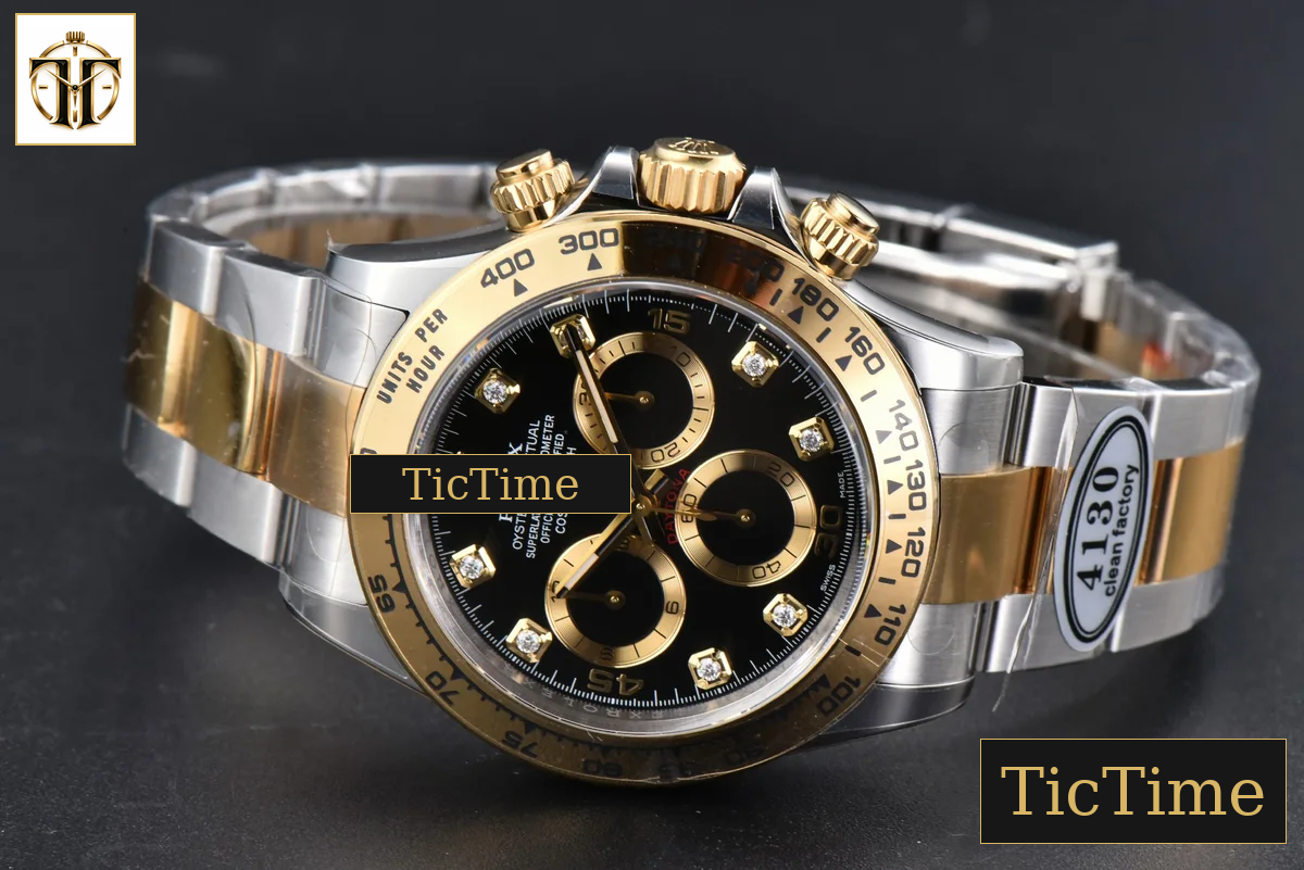 Daytona 116503 40mm Clean Factory YG/SS Black Dial Diamond Marker YG/SS Bracelet A4130 — foto 16