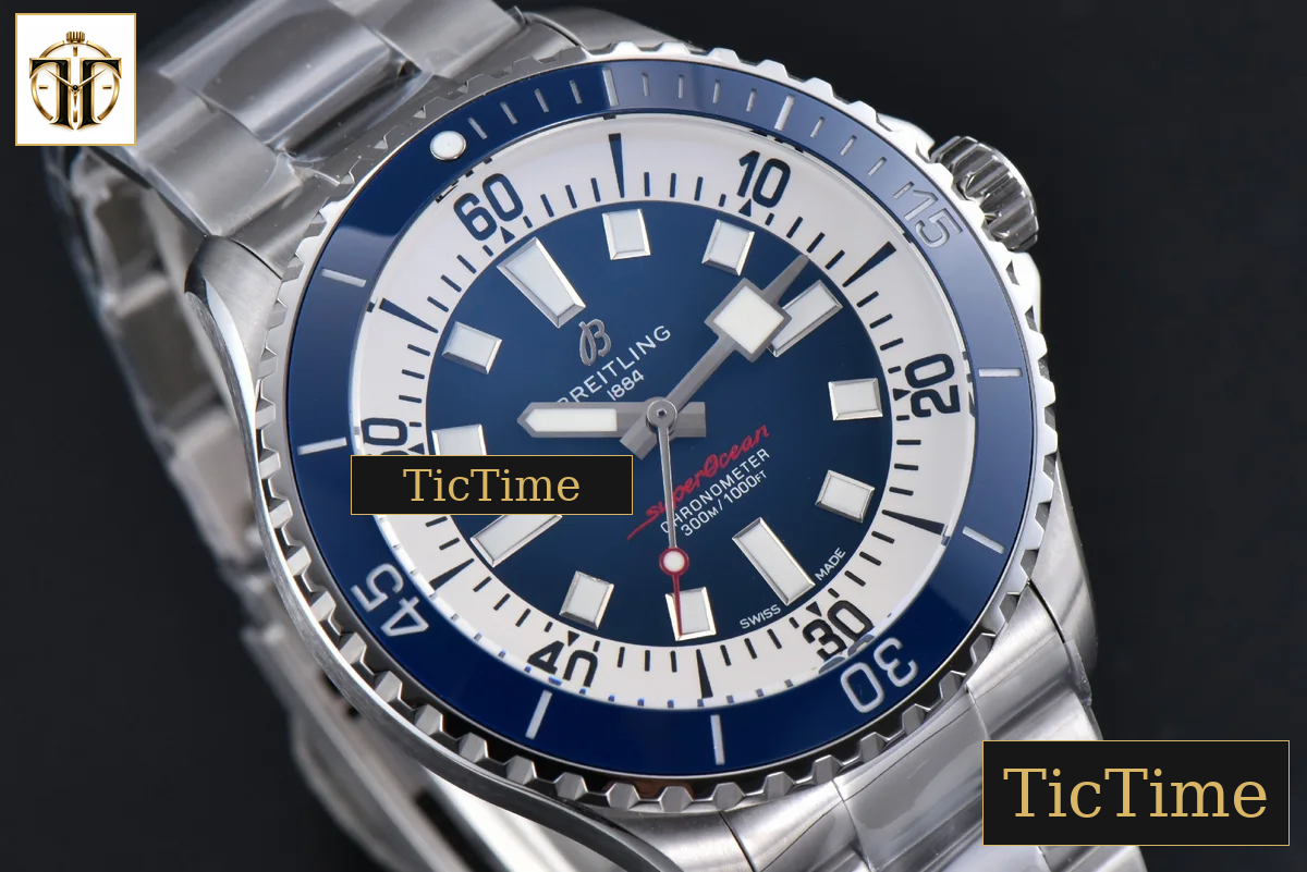 SuperOcean 44mm TF Blue Bezel Blue/White Dial SS Bracelet A2824 — foto 12