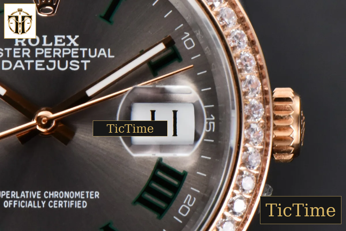 DateJust 36mm BPF RG/SS Diamond Bezel Gray Wimbledon Dial Jubilee Bracelet A2824 — foto 9