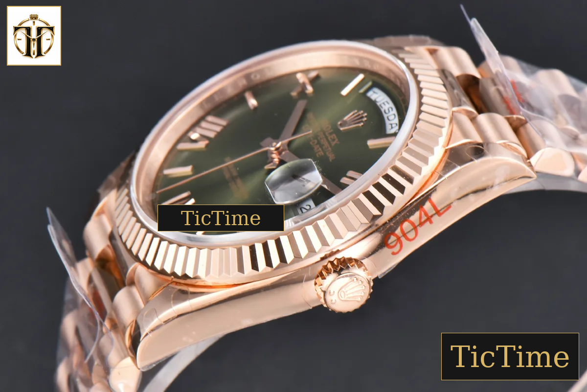 DayDate 40mm GMF RG Green Dial Roma Marker President Bracelet A2836 — foto 12