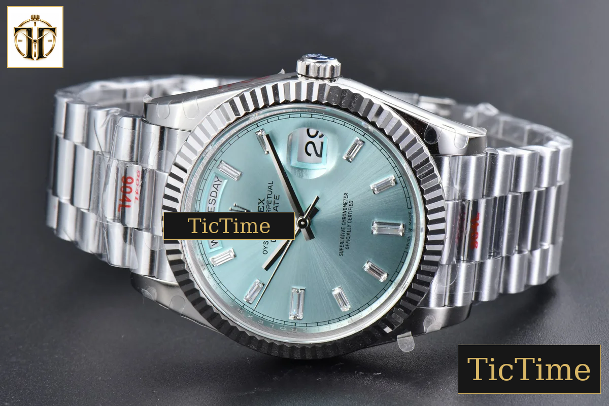 DayDate 36mm GMF Ice Blue Dial Diamond Marker President Bracelet A3235 — foto 16