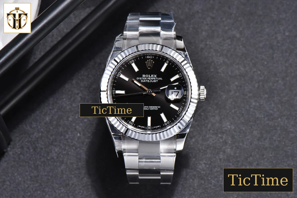 DateJust Fluted Bezel 126334 41mm VSF Black Dial Oyster Bracelet VS3235 — foto 3