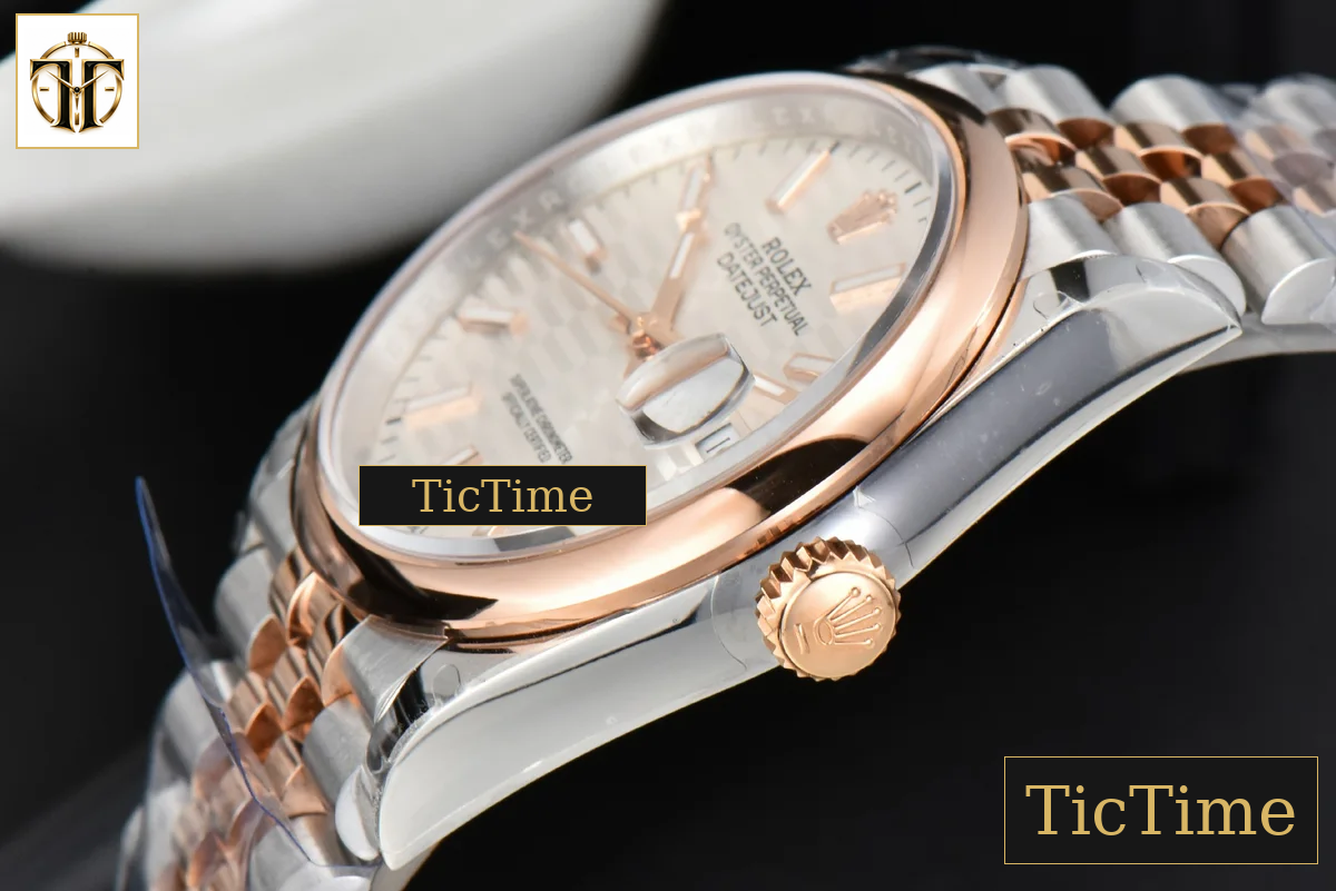 DateJust 36mm BPF RG/SS Smooth Bezel Silver Motif Dial Jubilee Bracelet A2824 — foto 10