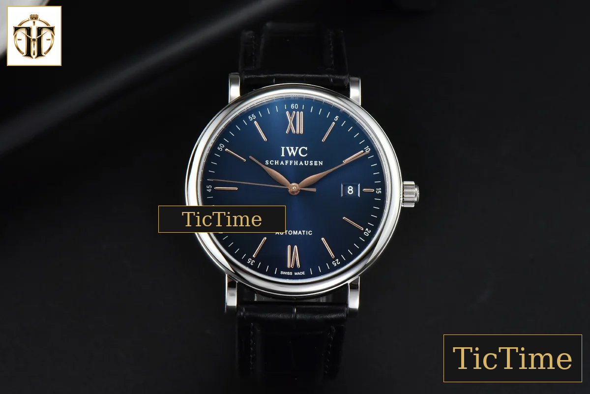Portofino Automatic 40mm ZF Blue Dial RG Hands Black Croc Strap A9019 — foto 3
