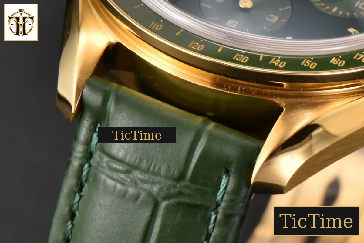 Speedmaster Moonwatch 42.5mm V6SF YG/Green Dial Green Rubber Strap Manual Chrono — foto 9