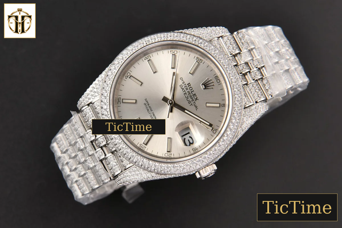 Datejust Full 41mm GMF Diamond Silver Dial Jubilee Bracelet A2824 — foto 14