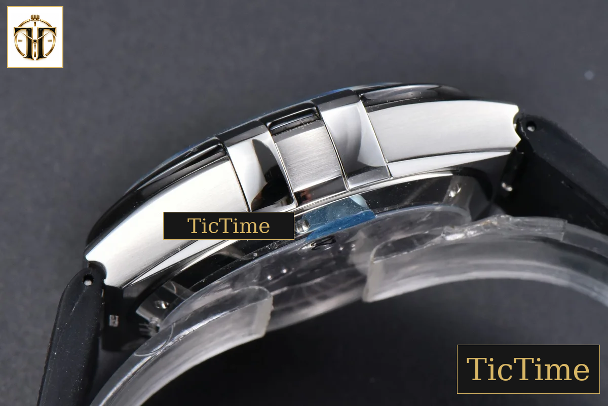 Constellation 41mm VSF Black Ceramic Black Dial Black Gummy Strap A8900 — foto 15