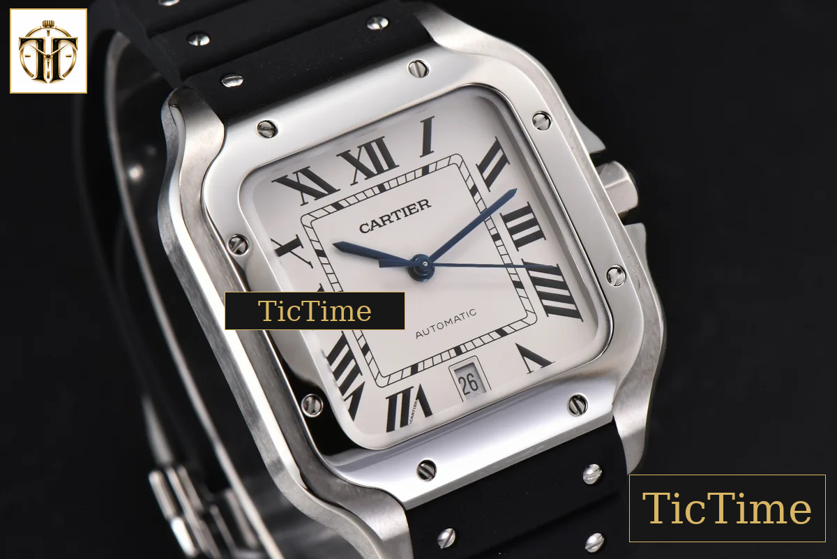 Santos Large 40mm GF White Dial Black Rubber Strap Miyota 9015 — foto 10
