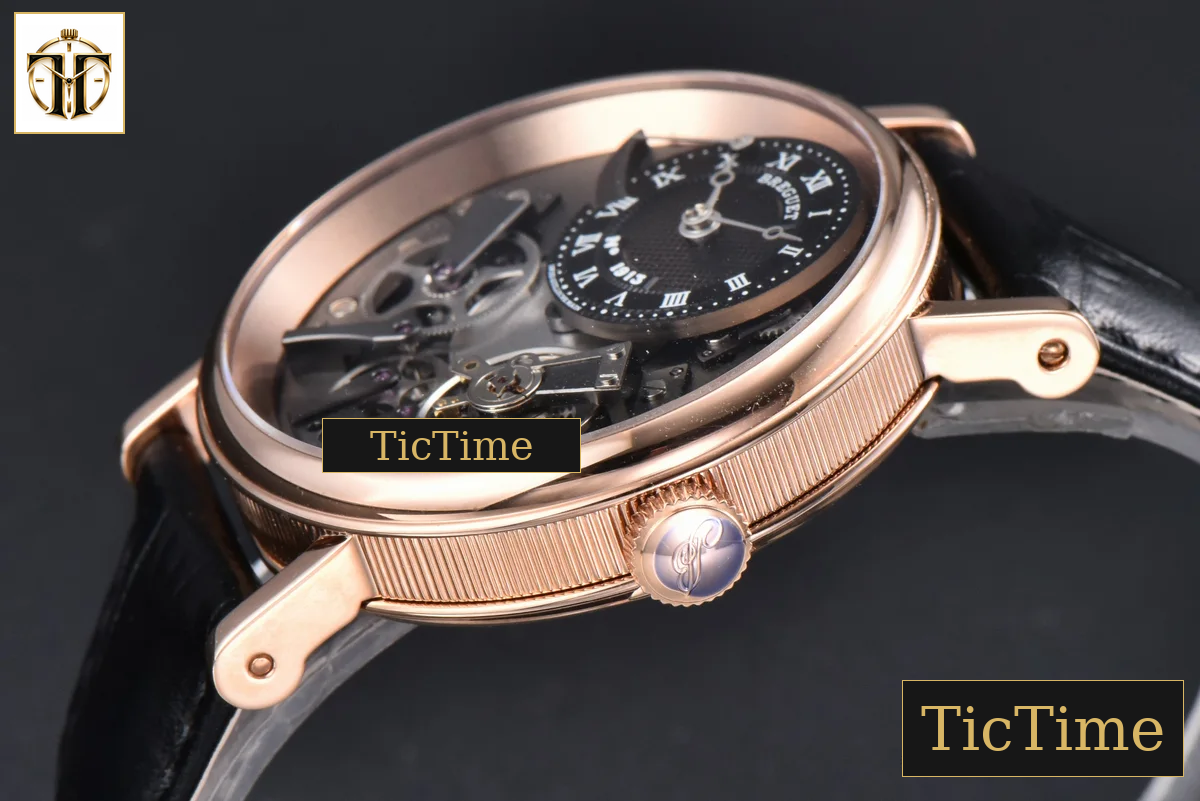 Tradition 7057BR 40mm ZF RG Gray Dial Black Subdial Black Leather Strap A505 — foto 9