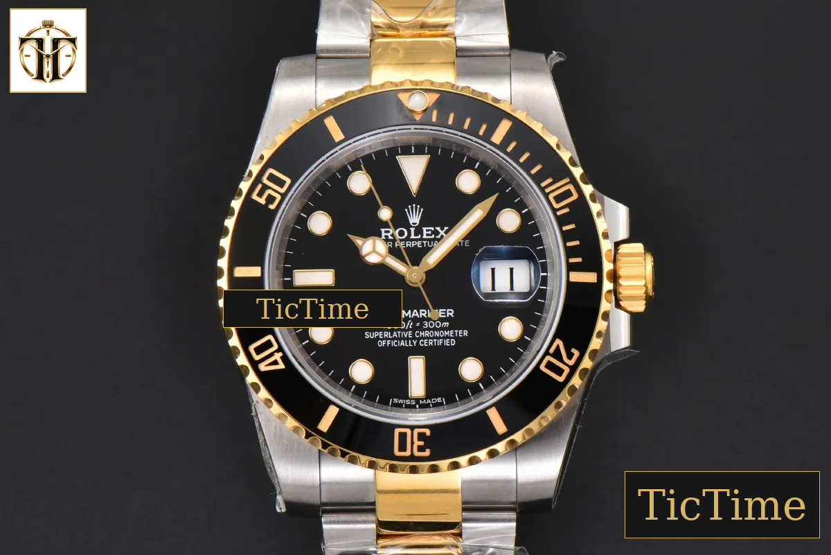 Submariner LN 904L 116613 King Factory YG/SS Black Ceramic Black Dial SS Bracelet VR3135 — foto 2