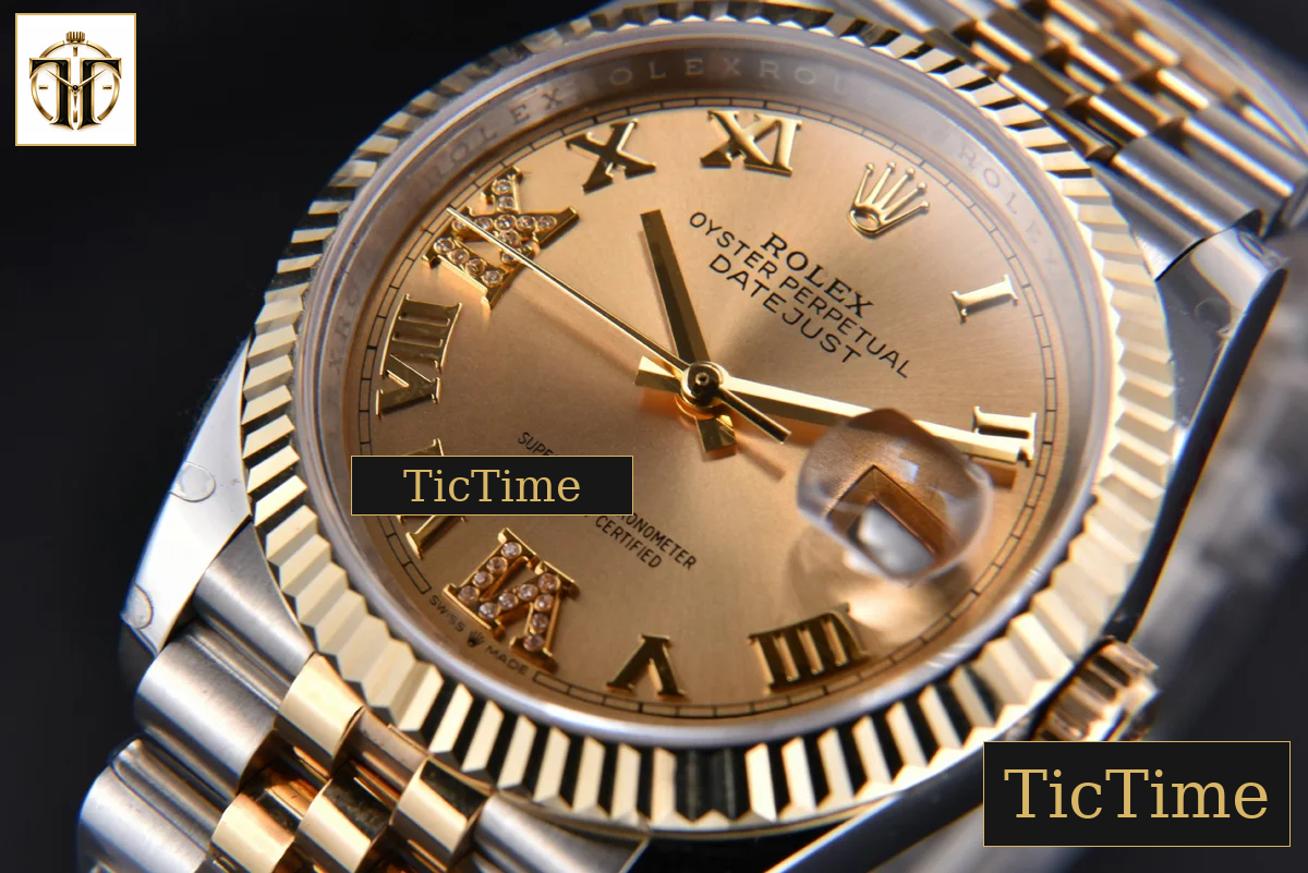 DateJust 904L 36mm GMF YG/SS Fluted Bezel YG Dial Diamond Roma Marker Jubilee Bracelet VR3235 — foto 6