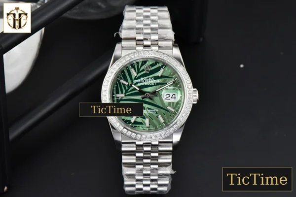 Foto frontal — DateJust 36mm BPF Diamond Green Plam Dial Jubilee Bracelet A2824
