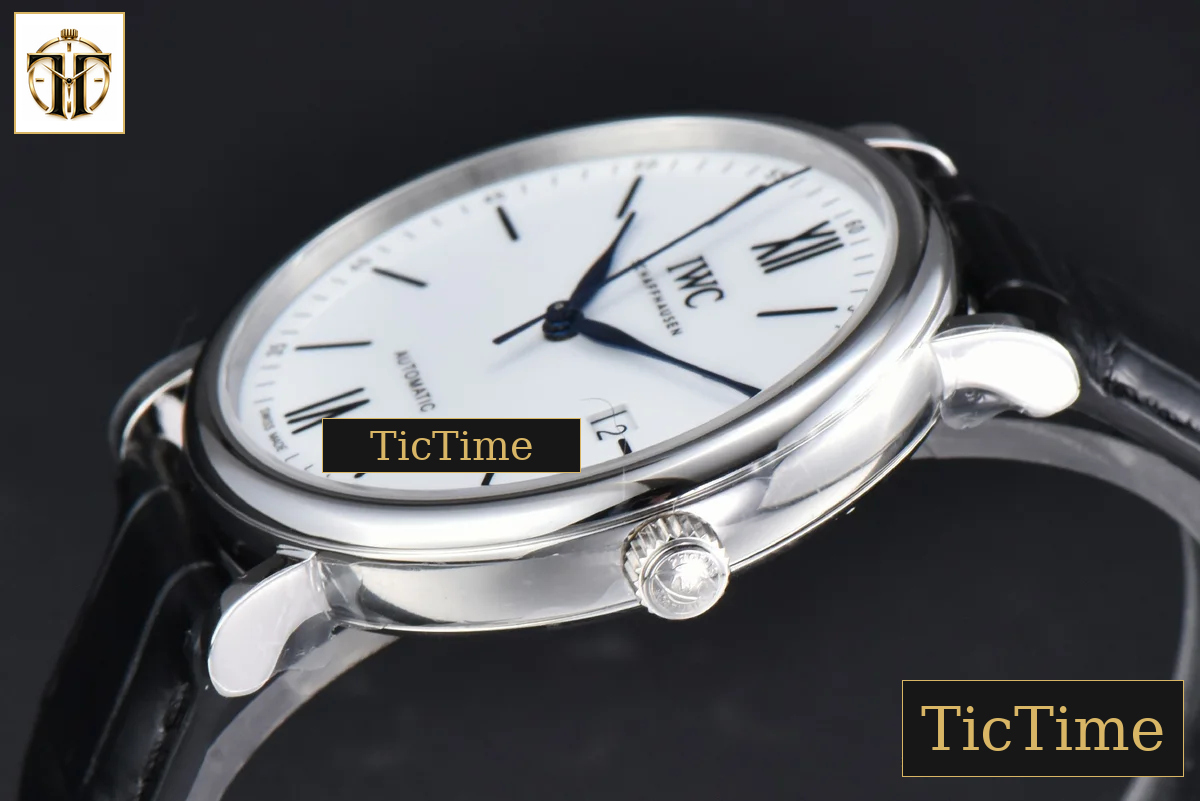 Portofino 40mm V7F White Dial Blue Hands Black Leather Strap A2892 — foto 11