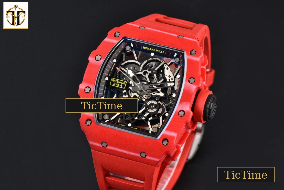 RM035-02 APSF Red NTPT Red Rubber Strap V2 (Free Sprung) RMAL1 — foto 5