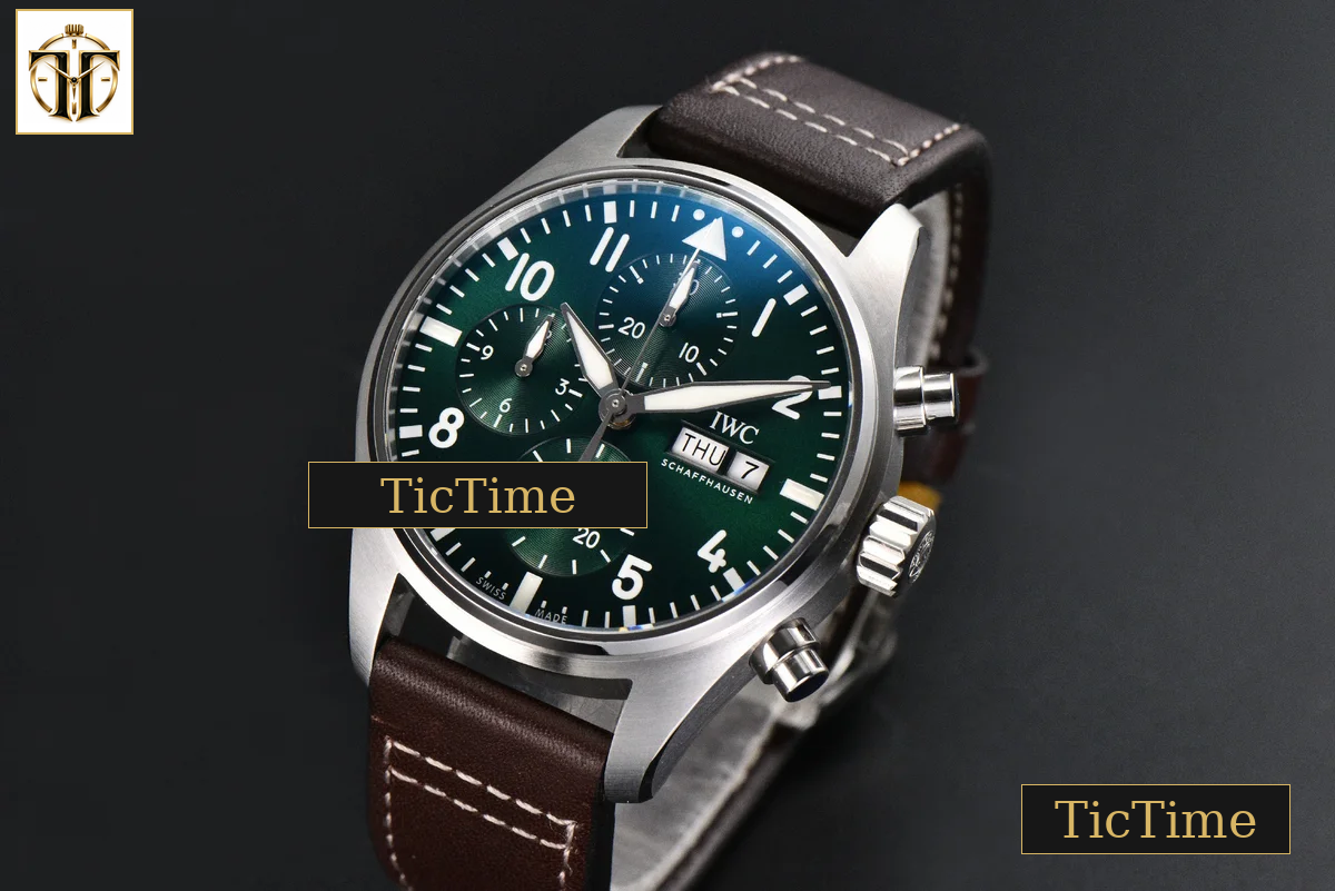 Pilot Chrono IW388103 41mm APSF Green Dial Brown Leather Strap SA69385 — foto 4